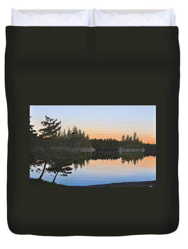 Landscape Duvet Cover featuring the painting Dawns Early Light by Kenneth M Kirsch