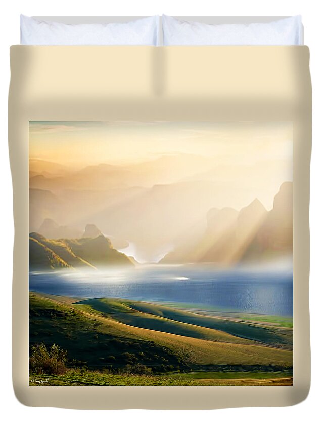 God's Creation Duvet Cover featuring the photograph Day 3 by Lourry Legarde