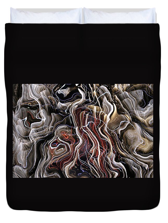 Abstruct Duvet Cover featuring the digital art Dimension II by Gary Baird