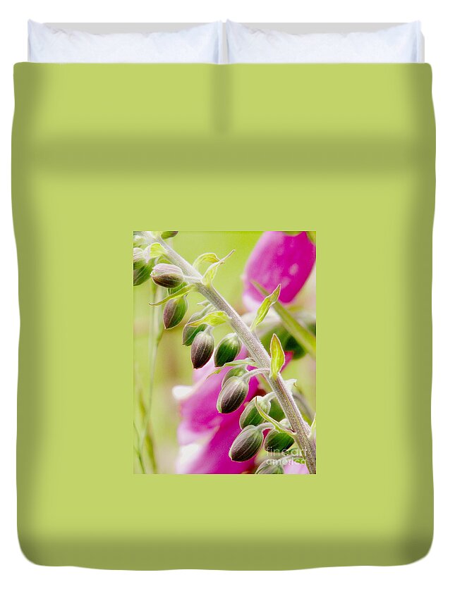 Foxglove Duvet Cover featuring the photograph Discussing When To Bloom by Rory Siegel
