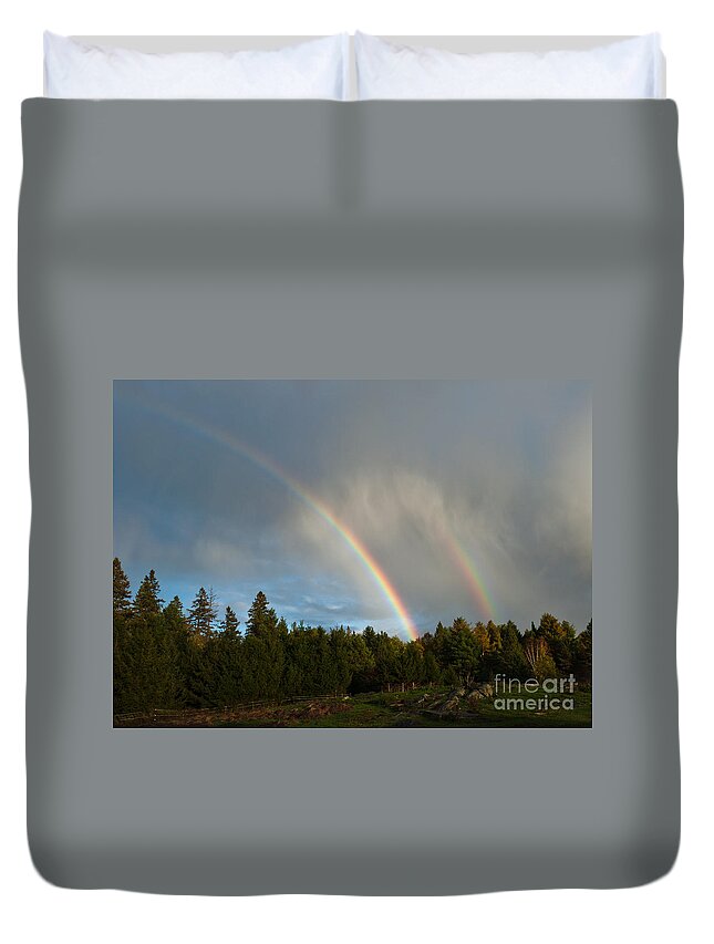 Rainbow Duvet Cover featuring the photograph Double Blessing by Cheryl Baxter