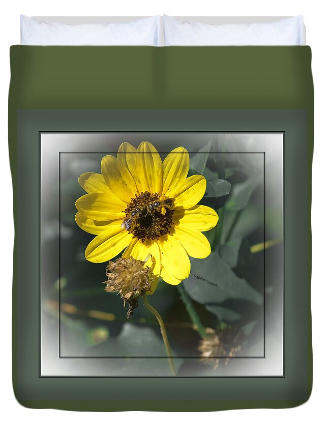 Flower Duvet Cover featuring the photograph Double Duty by DigiArt Diaries by Vicky B Fuller