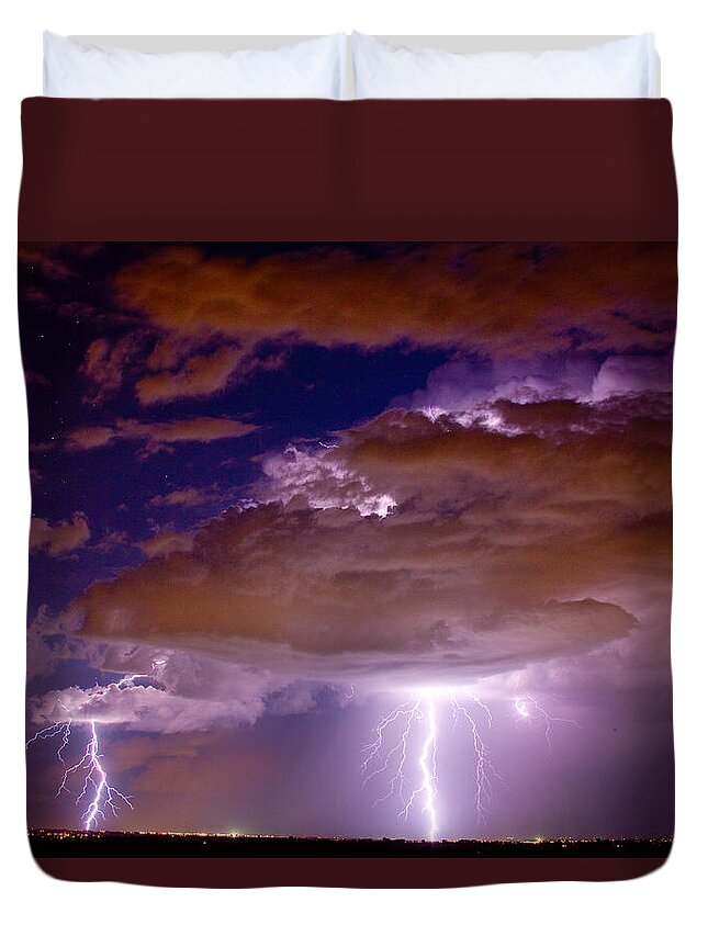 James Insogna Duvet Cover featuring the photograph Double Trouble Lightning Strikes by James BO Insogna