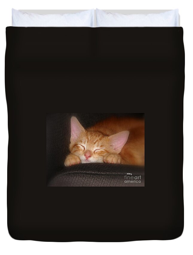 Cat Duvet Cover featuring the photograph Dreaming Kitten by Patrick Witz
