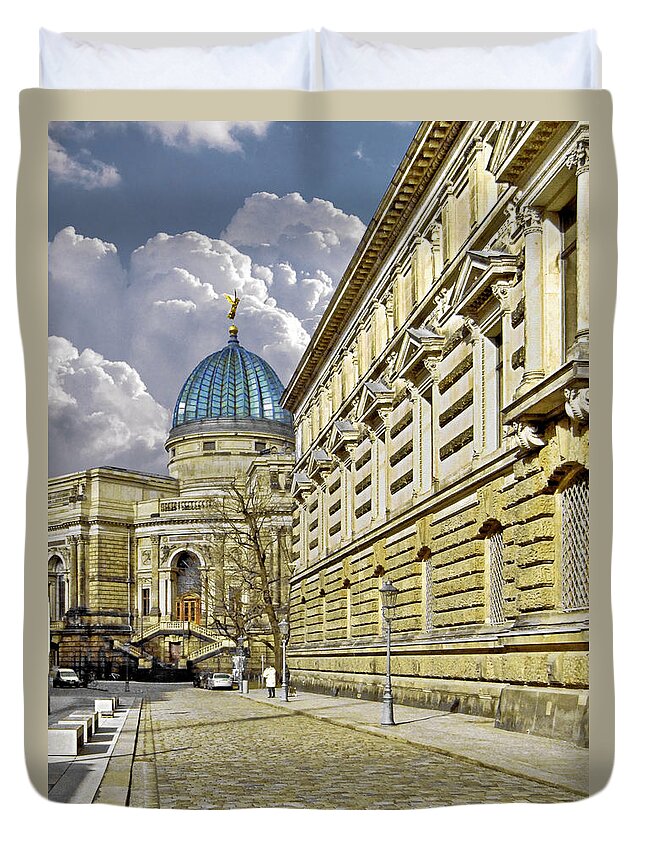 Academy Of Fine Arts Duvet Cover featuring the photograph Dresden Academy of Fine Arts by Alexandra Till