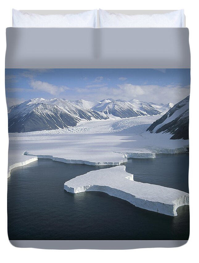 00141139 Duvet Cover featuring the photograph Dugdale and Murray Glaciers Antarctica by Tui DeRoy
