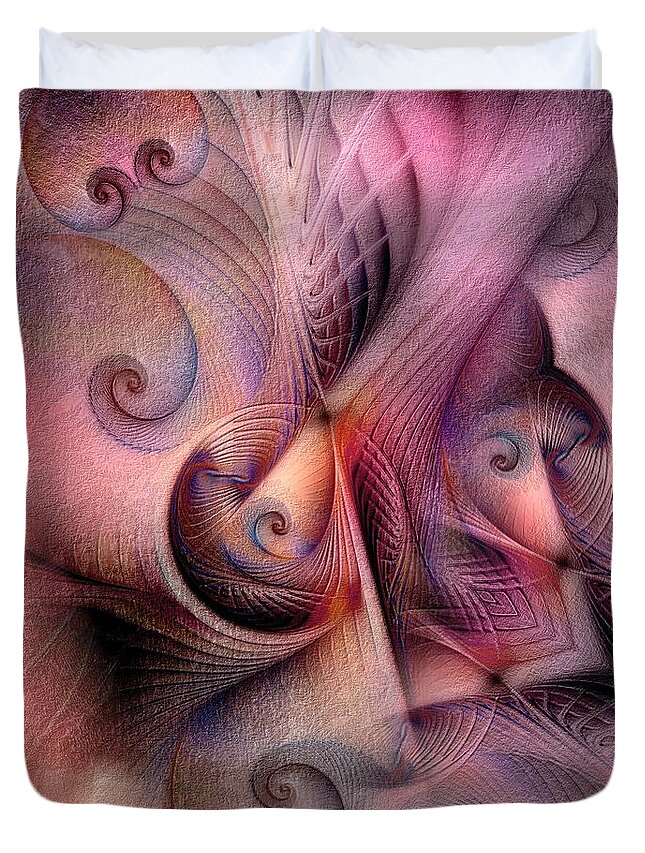 Abstract Duvet Cover featuring the digital art Early Influences by Casey Kotas