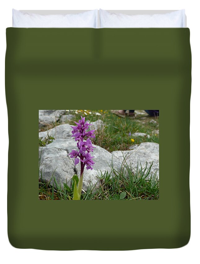 Early Purple Orchid Duvet Cover featuring the photograph Early Purple Orchid by Rob Hemphill