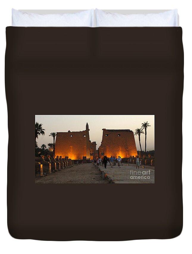 Luxor Temple Duvet Cover featuring the photograph Egypt Luxor Temple by Bob Christopher