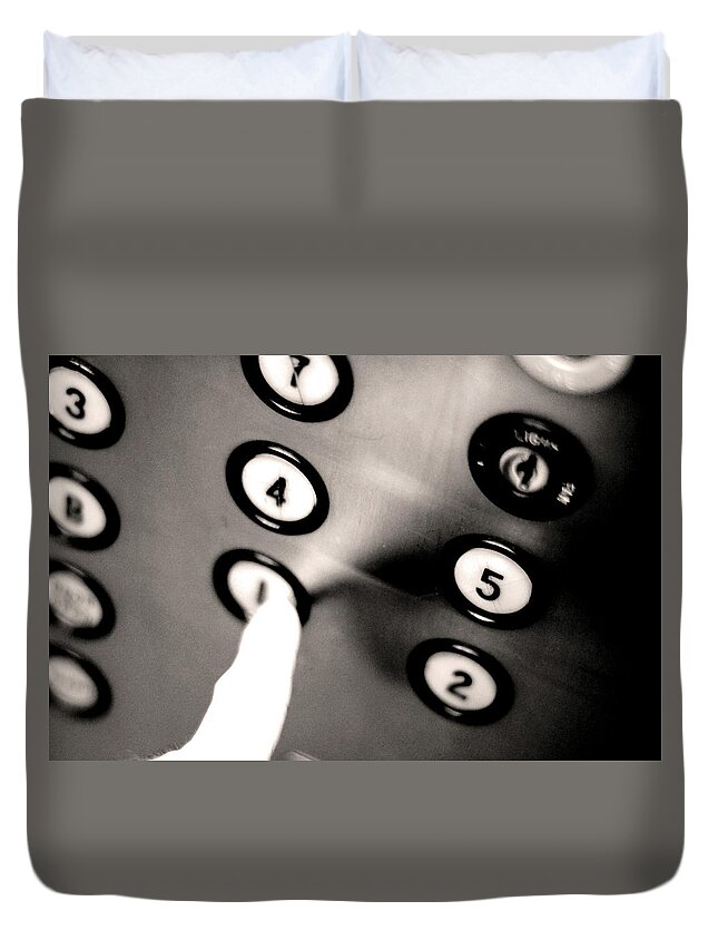 Elevator Duvet Cover featuring the photograph Elevator Buttons by La Dolce Vita