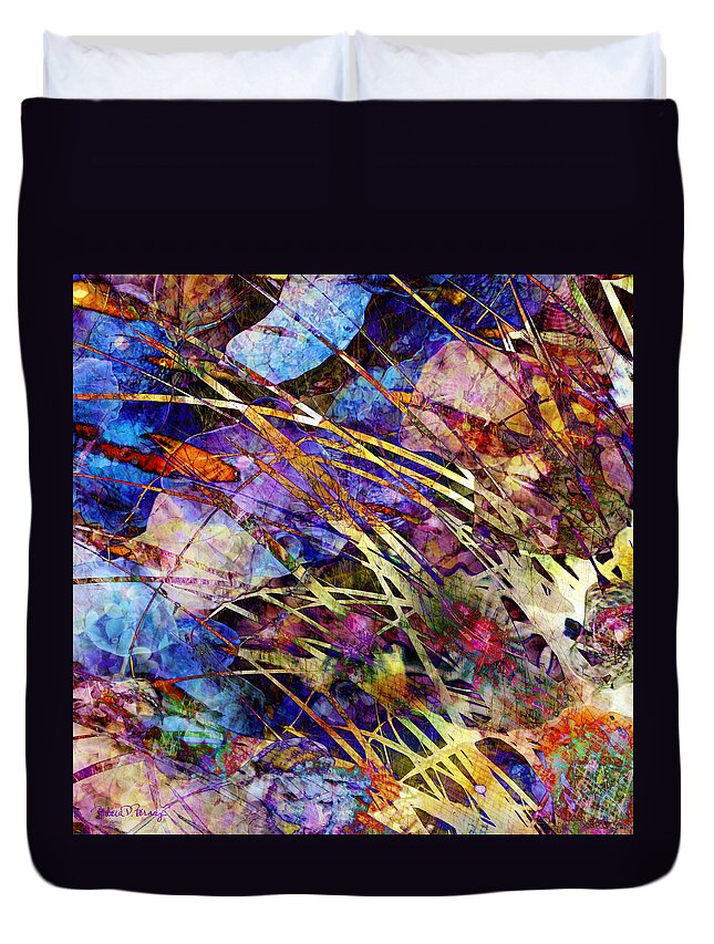 Grass Duvet Cover featuring the digital art End of the Season by Barbara Berney