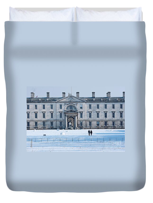 Building Duvet Cover featuring the photograph English winter by Andrew Michael