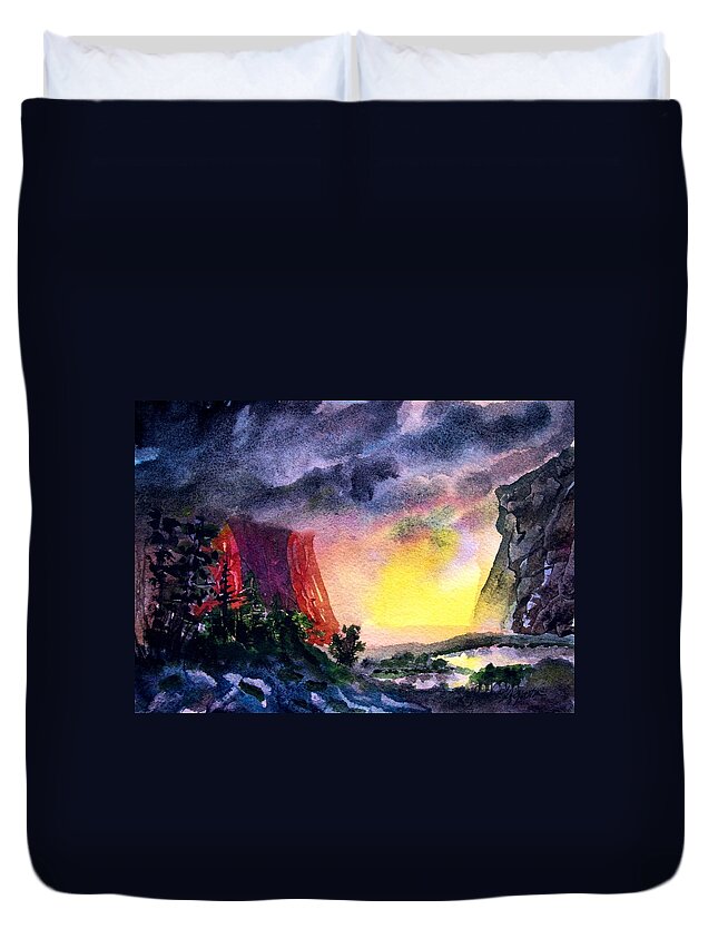 Clouds Duvet Cover featuring the painting Epitome of Light by Frank SantAgata