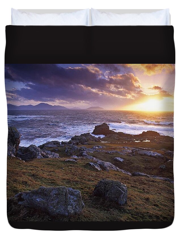 Evening At Breasty Bay Near Malin Head Duvet Cover For Sale By