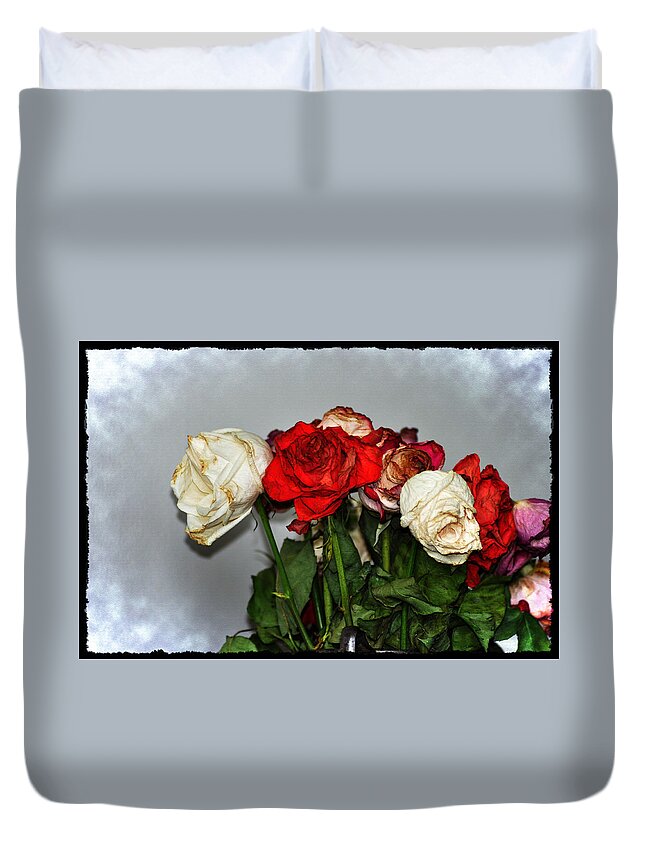 Faded Roses Duvet Cover featuring the photograph Faded Roses by Bill Cannon