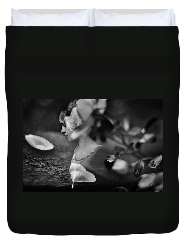 Rose Duvet Cover featuring the photograph Fading Beauty by Rebecca Sherman
