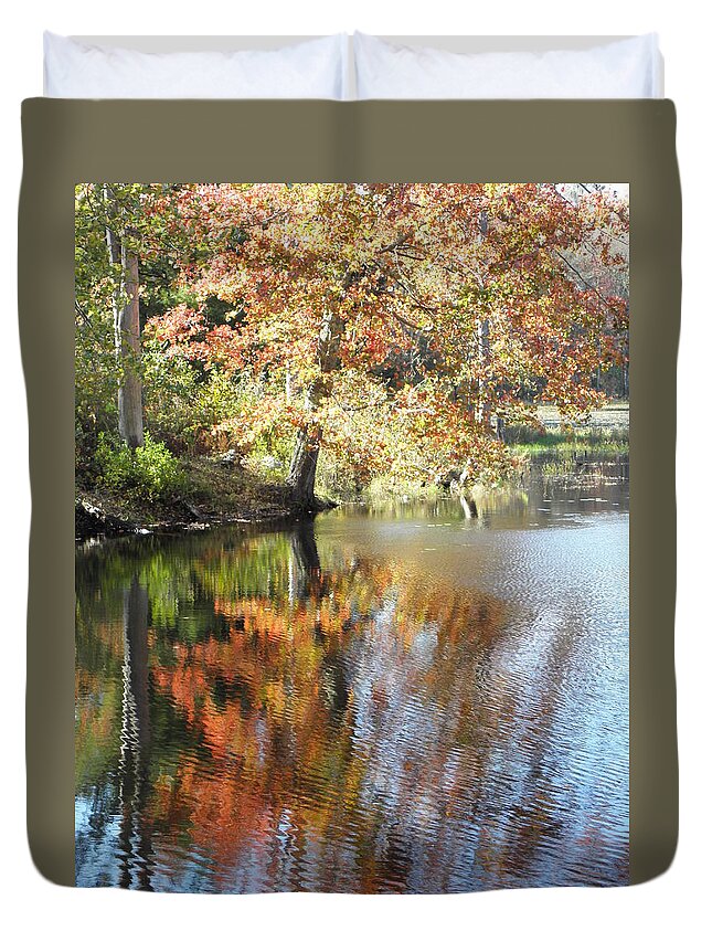Fall Duvet Cover featuring the photograph fall in Connecticut 2011 by Kim Galluzzo