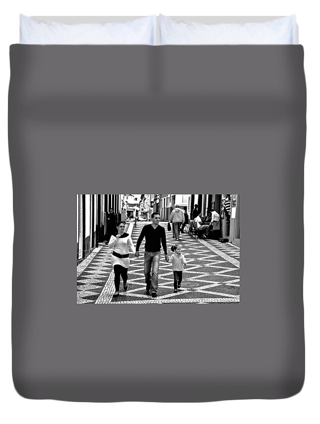 Azores Duvet Cover featuring the photograph Family in the Azores by Eric Tressler