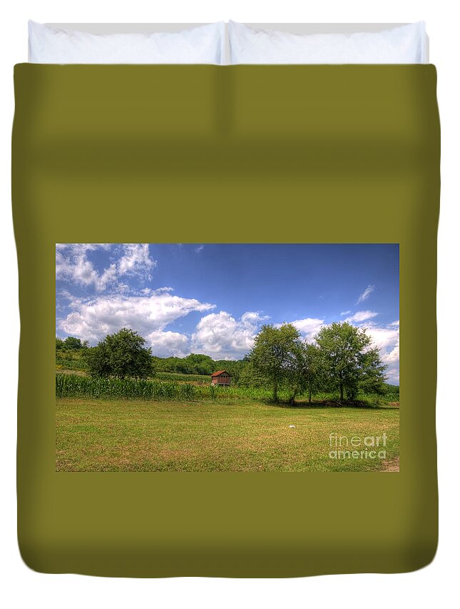 House Duvet Cover featuring the photograph Farm house by Dejan Jovanovic