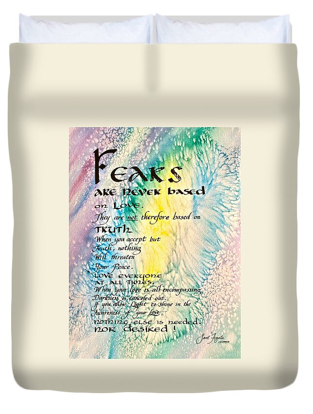 Colors Duvet Cover featuring the painting Fears by Frank SantAgata