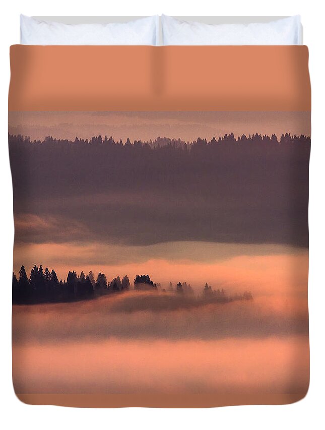 Knwr Duvet Cover featuring the photograph Fiery Flood by Albert Seger