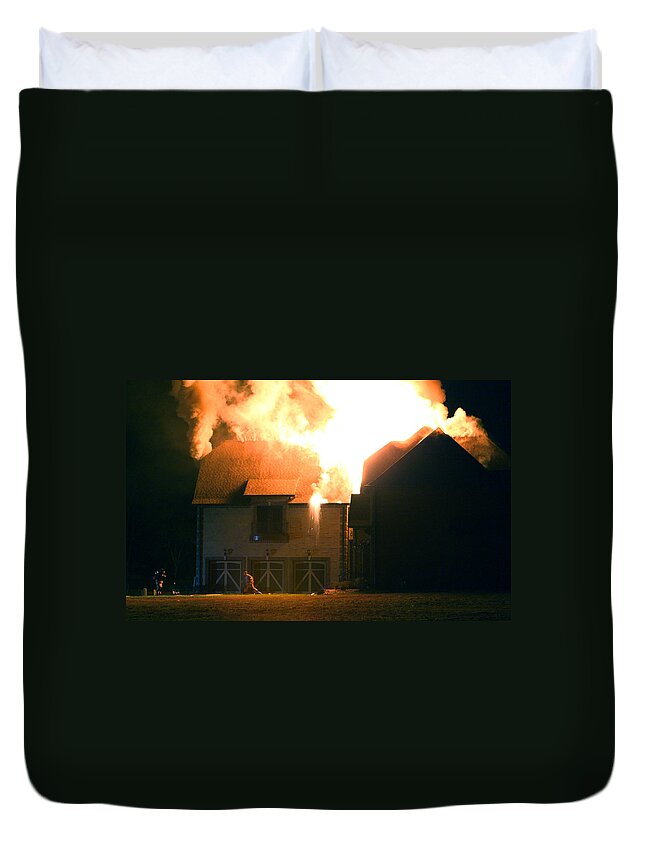 Fire Duvet Cover featuring the photograph First Responders by Daniel Reed