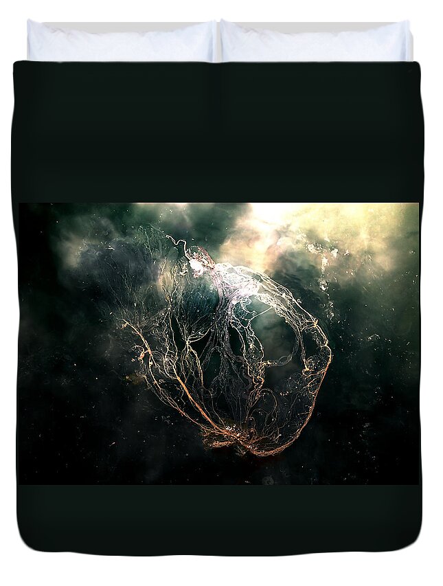 Abstract Duvet Cover featuring the photograph Floating by Michele Cornelius