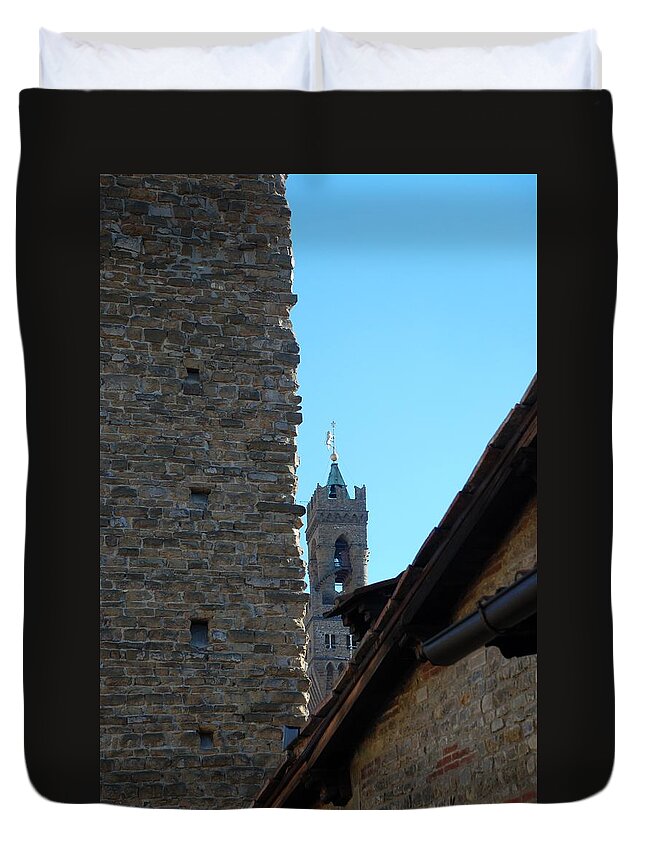 Florence Duvet Cover featuring the photograph Florence bell tower by Dany Lison