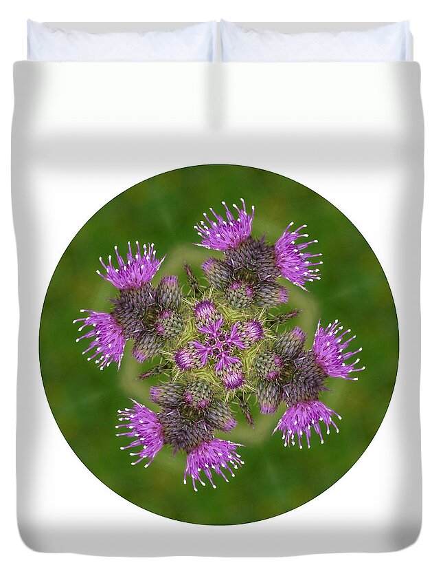 Scottish Thistle Duvet Cover featuring the photograph Flower of Scotland by Lynn Bolt