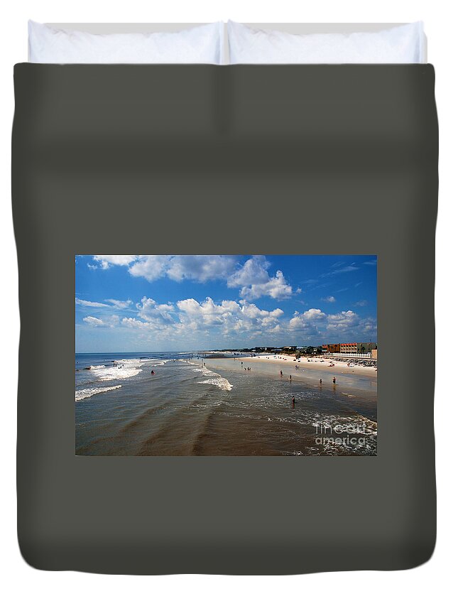 Folly Beach Duvet Cover featuring the photograph Folly Beach Charleston South Carolina by Susanne Van Hulst