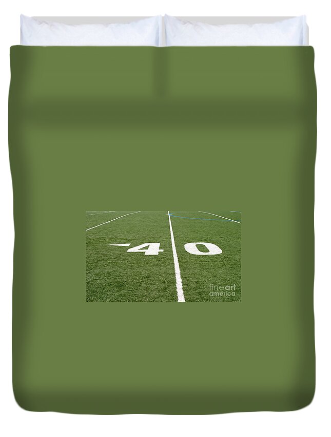 American Duvet Cover featuring the photograph Football Field Forty by Henrik Lehnerer