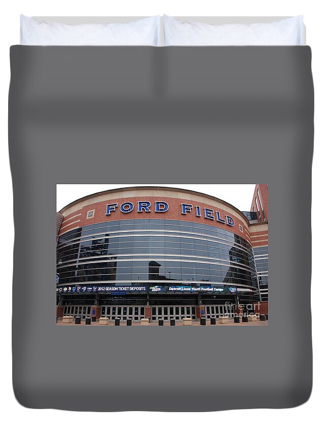 Ford Field Duvet Cover featuring the photograph Ford Field 2 by Grace Grogan