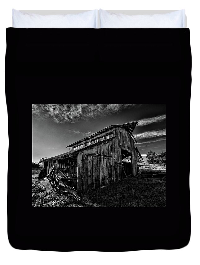 Black And White Duvet Cover featuring the photograph Forgotten by Beth Sargent