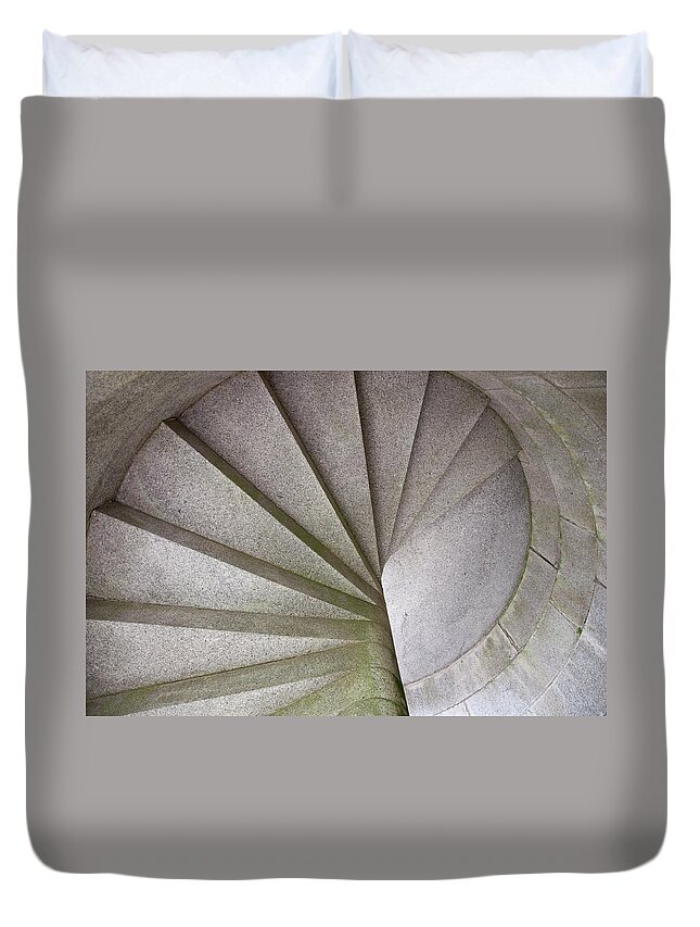 Fort Knox Duvet Cover featuring the photograph Fort Knox Granite Spiral Staircase by Glenn Gordon