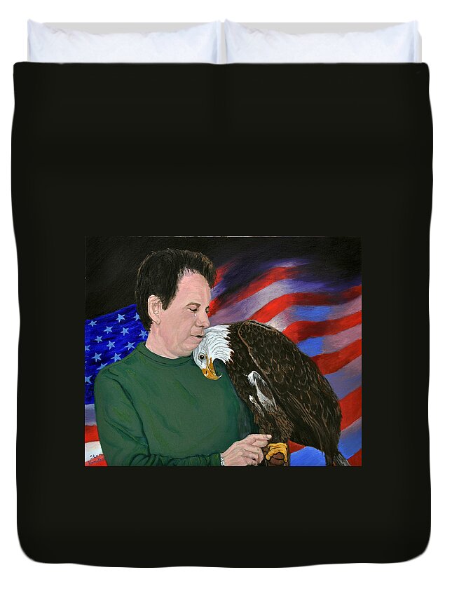 Freedom Duvet Cover featuring the painting Freedom Friends by Stan Hamilton
