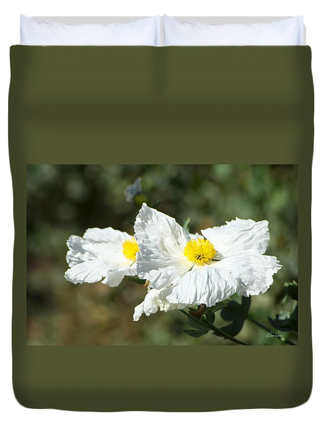 Wilflife Duvet Cover featuring the photograph Fried Egg Flowers by Diana Haronis