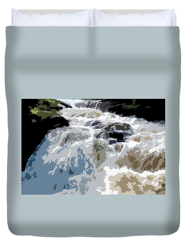 Waterfall Duvet Cover featuring the photograph Froth A La Mode by Burney Lieberman