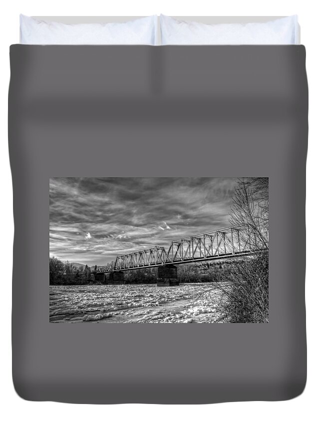 Hdr Duvet Cover featuring the photograph Frozen Tracks by Brad Granger