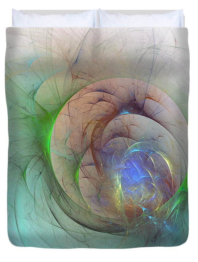 Abstract Duvet Cover featuring the digital art Gentle trance by Sipo Liimatainen