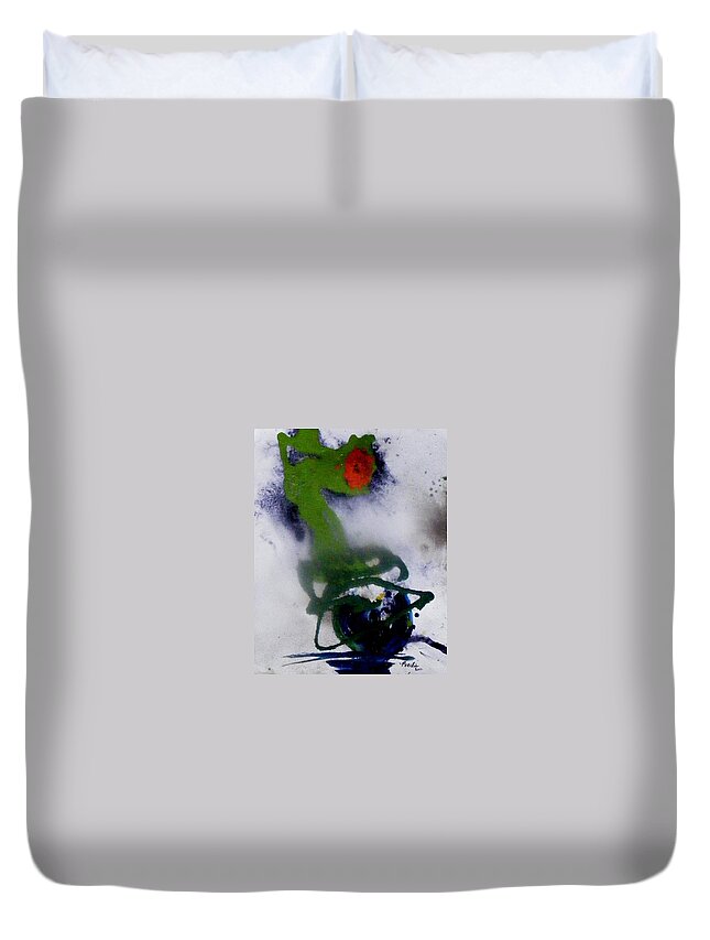 Flowers Duvet Cover featuring the painting Ghost flower by Pearlie Taylor