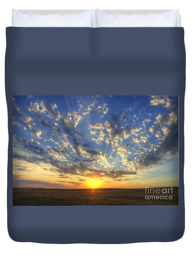 Sunrise Duvet Cover featuring the photograph Glorious sunrise by Jim And Emily Bush