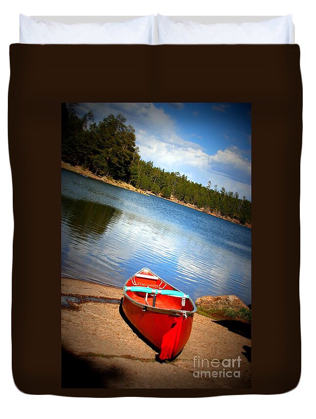 Rim Road Duvet Cover featuring the photograph Go Float Your Boat by Julie Lueders 