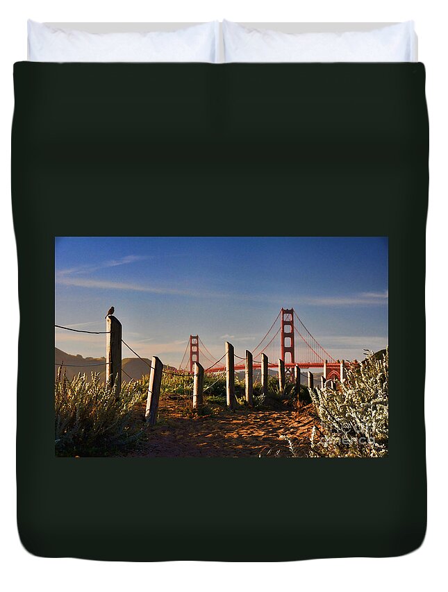 Nature Duvet Cover featuring the photograph Golden Gate Bridge - 2 by Mark Madere