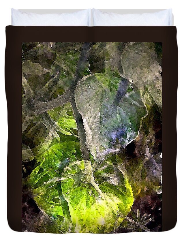 Plant Duvet Cover featuring the photograph Green Tomato by Pamela Cooper
