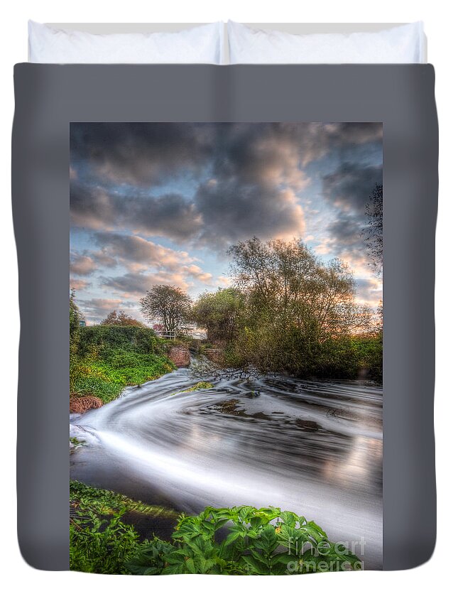Hdr Duvet Cover featuring the photograph Gush Forth 1.0 by Yhun Suarez