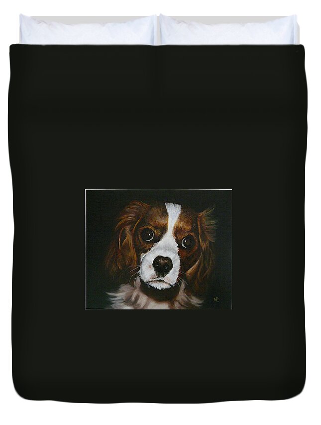 Puppy Duvet Cover featuring the painting Harley by Vic Ritchey