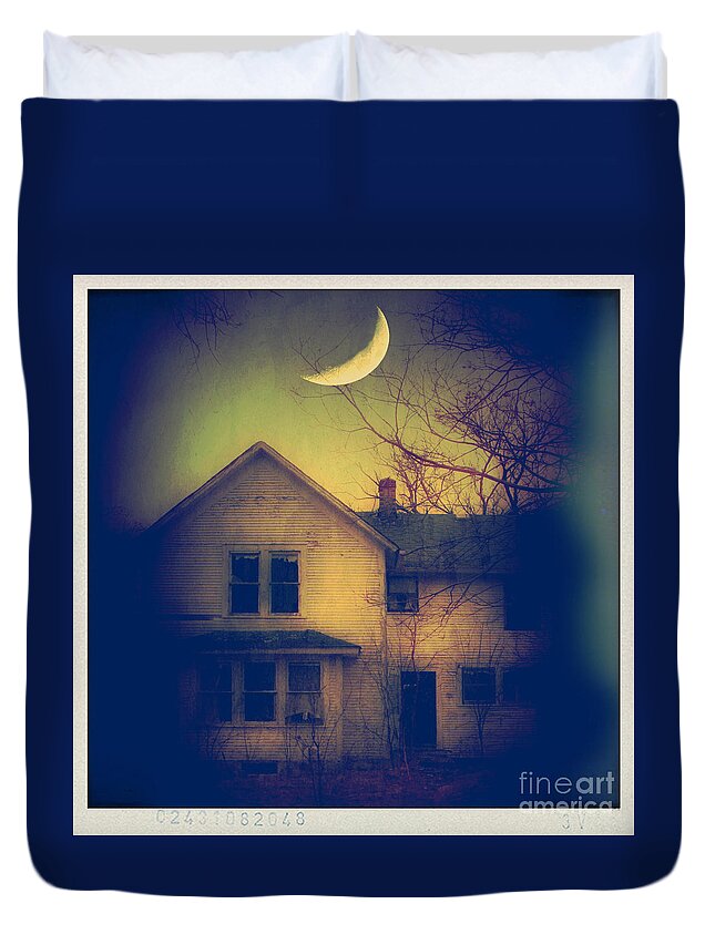 House Duvet Cover featuring the photograph Haunted House by Jill Battaglia