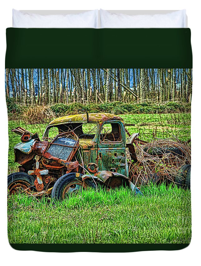 Trucks Duvet Cover featuring the photograph HDR Wreck by Randy Harris