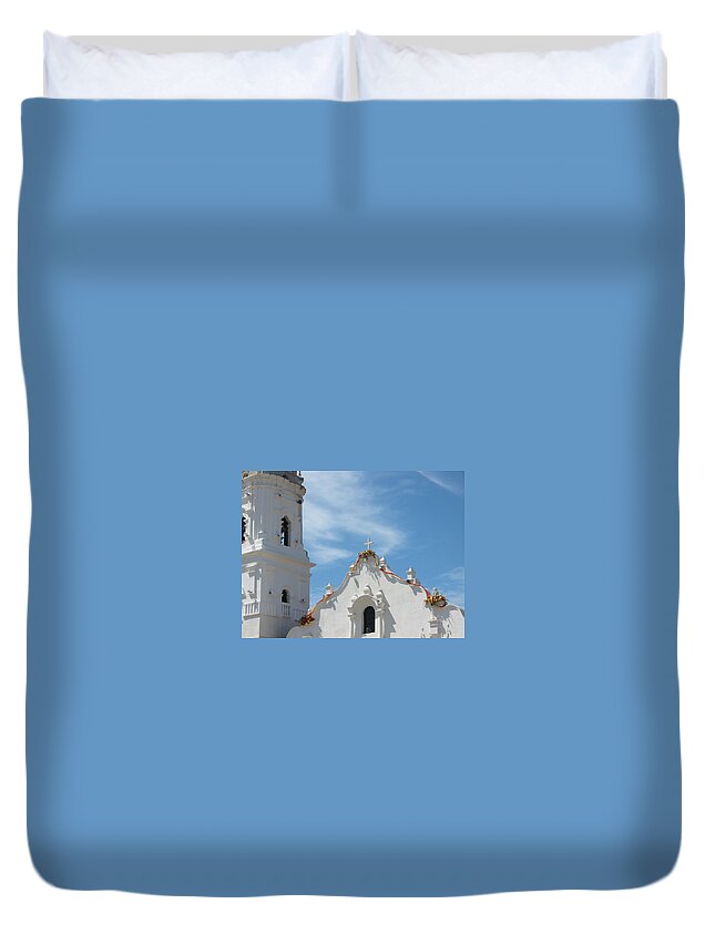 Panama Duvet Cover featuring the photograph Heavenly Roofline by Julia Springer