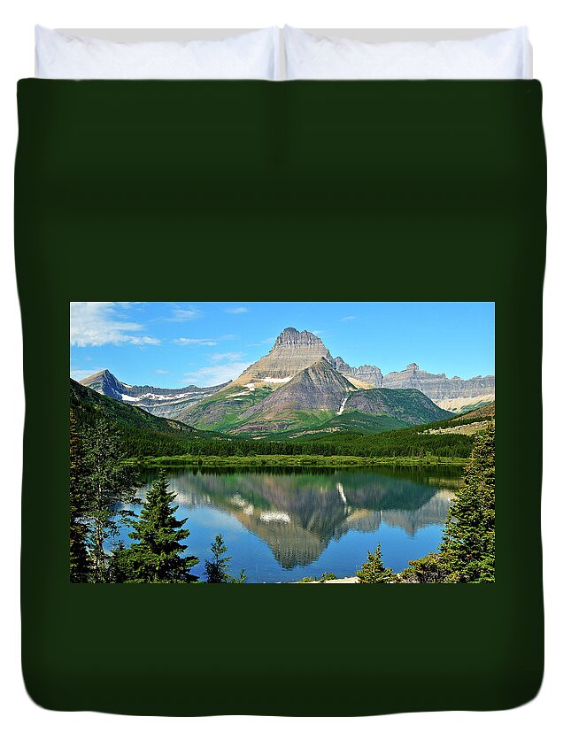 Glacier National Park Duvet Cover featuring the photograph Heavy Shield by Greg Norrell